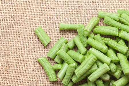 close up of slice of Yard long Beanの写真素材