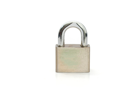 close up of padlock isolated on whiteの写真素材