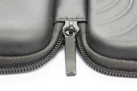 close up of zipper of the protection bagの写真素材