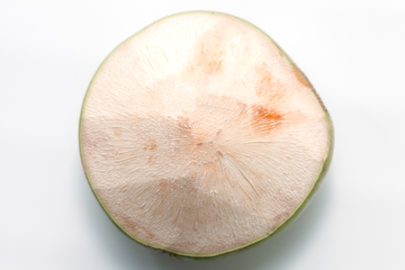 close up of coconut on white backgroundの写真素材