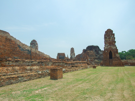 damage of the temple at Ayutthaya, Thailand.の写真素材