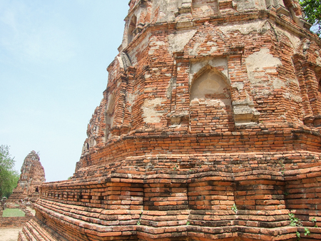 damage of the temple at Ayutthaya,Thailand.の写真素材