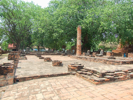 damage of the temple at Ayutthaya, Thailand.の写真素材