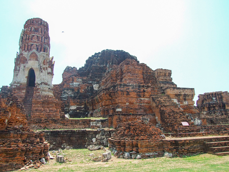 damage of the temple at Ayutthaya, Thailand.の写真素材