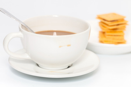 pineapple biscuit and coffee on white background
