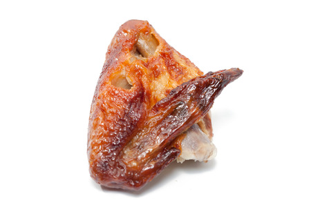 grilled wing chicken isolated on white backgroundの写真素材