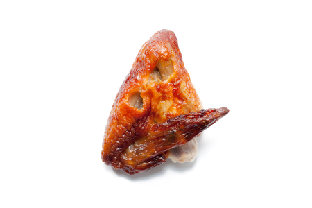 grilled wing chicken isolated on white backgroundの写真素材