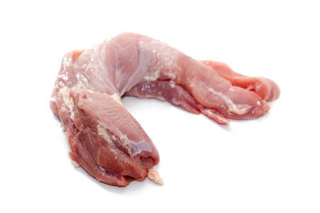 raw Pork shoulder isolated on white backgroundの写真素材