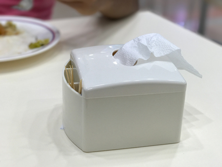 close up of tissue box on the tableの写真素材