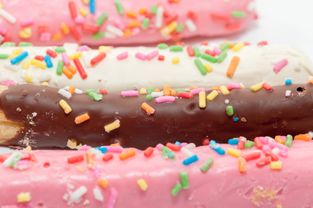 colorful doughnut Stick isolated on white backgroundの写真素材