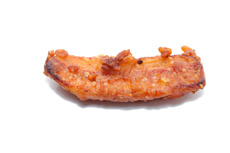 deep fried sliced banana on white backgroundの写真素材