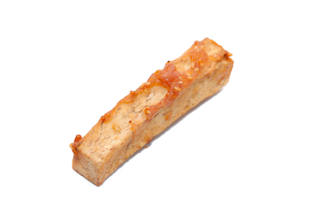 deep fried sliced taro on white backgroundの写真素材