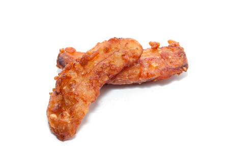 deep fried sliced banana on white backgroundの写真素材