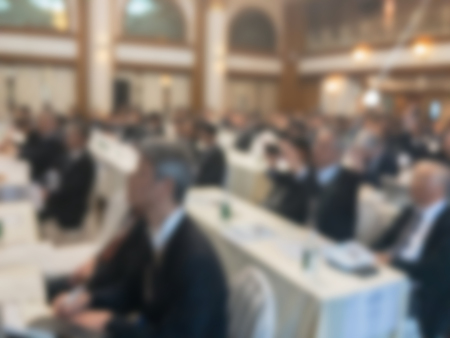 Blurry Of people in seminar hall at thailandの写真素材