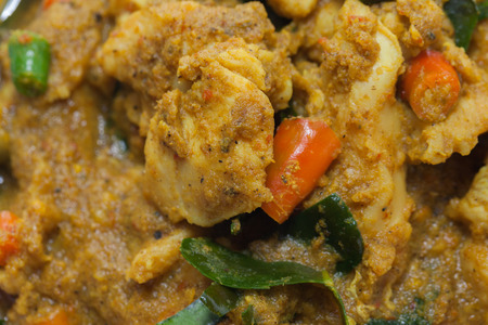 Thai spicy Food,Fried chilly paste with pork on bowlの写真素材