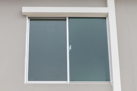 glass window of the house in thailandの写真素材