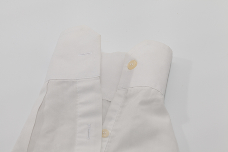 close up stain of the dirty white shirtの写真素材