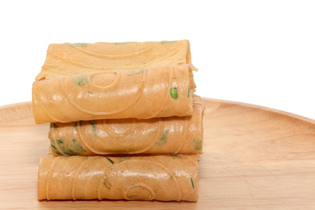 biscuit curl,Thai snack on white backgroundの写真素材