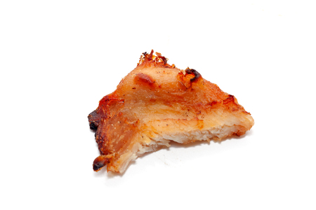 Roast chicken breast isolated on white backgroundの写真素材