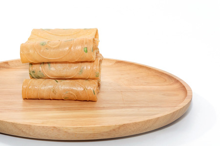 biscuit curl,Thai snack on white backgroundの写真素材