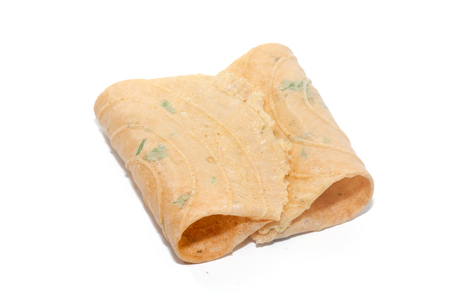 biscuit curl,Thai snack on white backgroundの写真素材