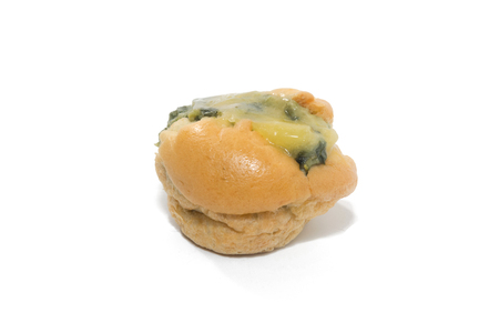close up of vegetable cupcake isolated on white backgroundの写真素材