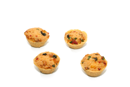 mix Fruit Cookie Cup on white backgroundの写真素材