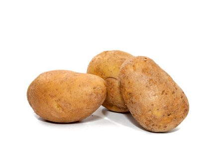 close up of potato isolated on white backgroundの写真素材