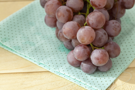 close up of grapes fruit in basketの写真素材