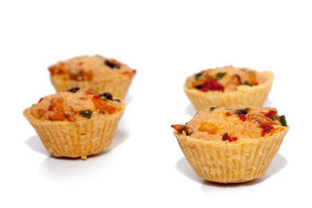 mix Fruit Cookie Cup on white backgroundの写真素材