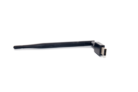 usb wireless with antenna on white backgroundの写真素材