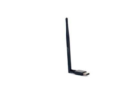 usb wireless with antenna on white backgroundの写真素材