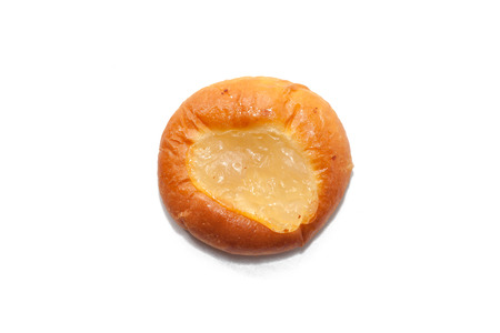 close up of bakery with jam on white backgroundの写真素材