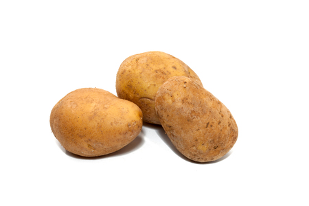 close up of potato isolated on white backgroundの写真素材