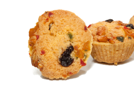 mix Fruit Cookie Cup on white backgroundの写真素材