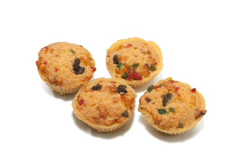 mix Fruit Cookie Cup on white backgroundの写真素材