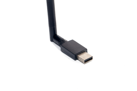 usb wireless with antenna on white backgroundの写真素材