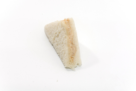 close up of mini sandwich isolated on white backgroundの写真素材