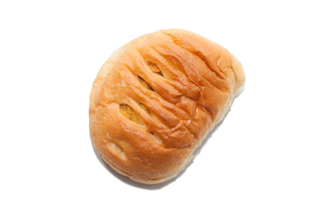 dried shredded pork bun on white backgroundの写真素材