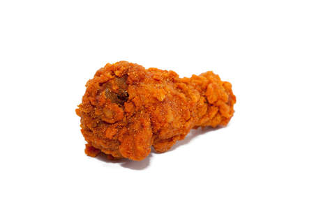 spicy fried chicken isolated on white backgroundの写真素材