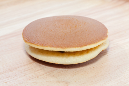 close up of Dorayaki (Japanese Red Bean Pancakes) on white backgroundの写真素材