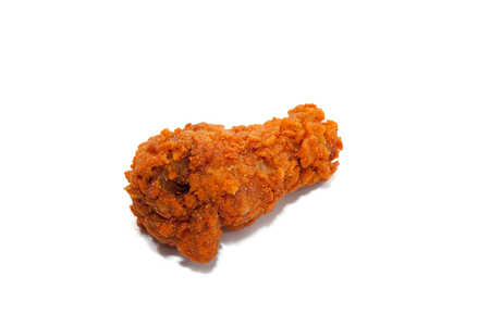 spicy fried chicken isolated on white backgroundの写真素材