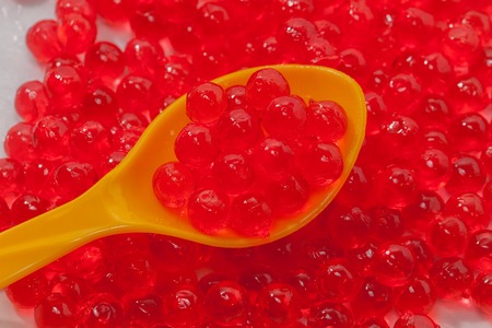 close up of pearl jelly on white backgroundの写真素材