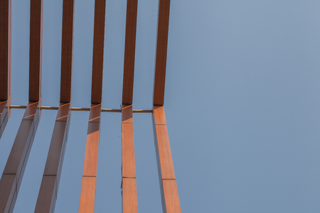wood battens slat of the modern building