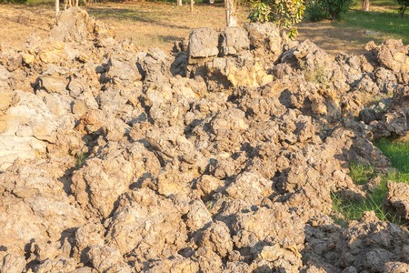 pile of soil in construction site at thailand