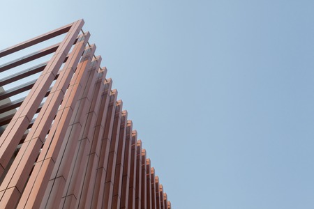 wood battens slat of the modern buildingのeditorial素材