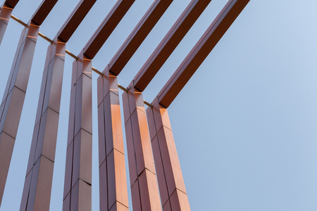 wood battens slat of the modern building