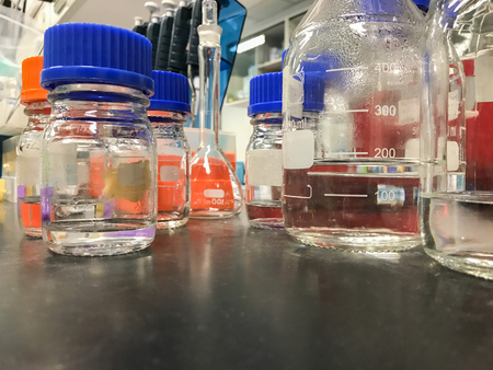close up of A bottle in the lab