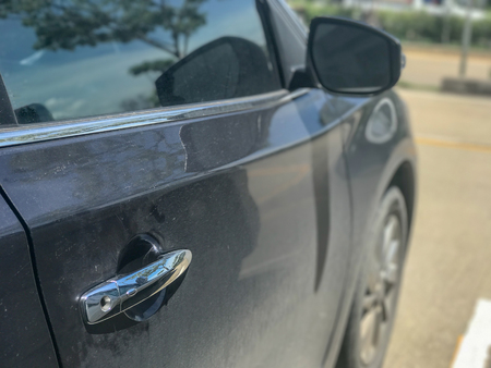 close up of door of the side modern car