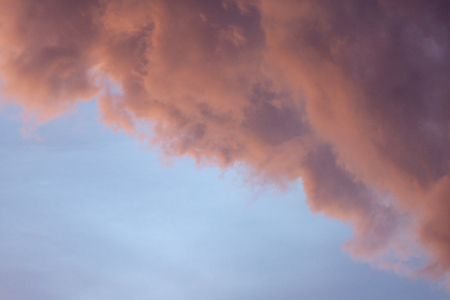 close up of dramatic and colorful cloudy sunset skyの写真素材